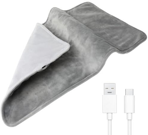 Heat Pad 19.7x11.8 Inch 5V 10W Electric Heating Pad USB Quick Heat Portable Graphene Heated Blanket Washable Warmer Pads for