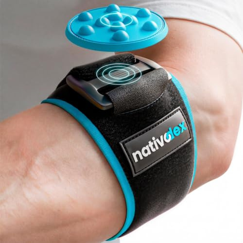 NativoDex Epikondylit armbågsskydd för män och kvinnor, armband och band | Justerbar tryckkudde · armbågsband, tendinit och gym · tennisarmbåge, golfare och paddel