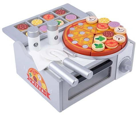 Jouet D'imitation De Four À Pizza | Jeu de Rôle Éducatif avec Four pour l'Apprentissage - Kit Nourriture Pizza Jeu d'Imitation | Garçons et Filles 3 Ans et Plus Anniversaire Fêtes