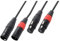 PD Connex Câble Audio Cordon 2x XLR Mâle - 2x XLR Femelle - 6m - Idéal pour Relier vos Enceintes de Sonorisation