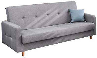 mb-moebel Couch mit Schlaffunktion Sofa Schlafsofa Wohnzimmercouch Bettsofa Ausziehbar - Perry (Dunkelgrau)