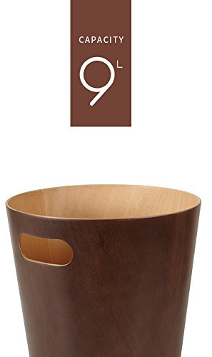 Umbra 082780-213 - Woodrow Holz-Papierkorb, natur/espresso