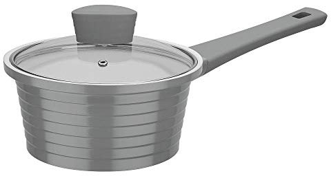 GSW Stahlwaren GmbH Eintopf Pfanne mit Glas Deckel, grau/transparent, 24 x 8,5 cm, 3 Liter