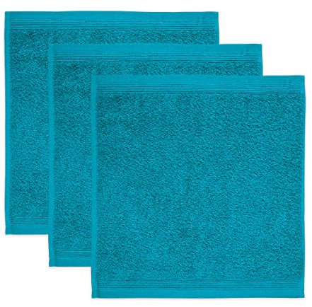 möve Superwuschel Seiftuch 30 x 30 cm aus 100% Baumwolle, lagoon 3er Set