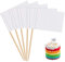 Toothpick Food Flags 100PCS Blank(3.5 * 2.5cm) Use for Party Food, Cheeseplate & Cupcake Toppers, Cheese Labels, Baby Shower Names, Fruit Salad Cocktail Sticks