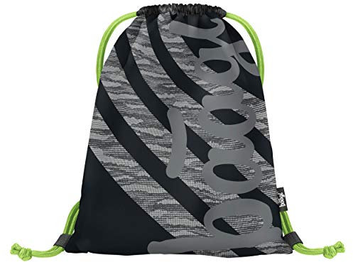 Baagl Turnbeutel für Jungs und Mädchen - Sportbeutel für Junge, Kinder, Teenager - Schule und Sport Schuhbeutel, Sportsack mit Reflektiven Elementen (Skate Grey)