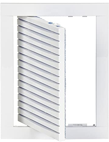 Blanco 150x200 mm Rejilla de Ventilación con Sistema de Puerta y Filtro Integrado