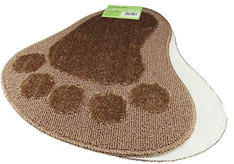CKM Badvorleger Füße 40 x 60cm Badteppich Fußmatte 2 Stück (Braun)