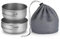 Tentock Titan Topf Pfannen Set mit Klappgriff Outdoor Kochgeschirr Set Ultraleicht Camping Titan Schüsseln für Wandern Picknick (500ml + 600ml) (600ml)