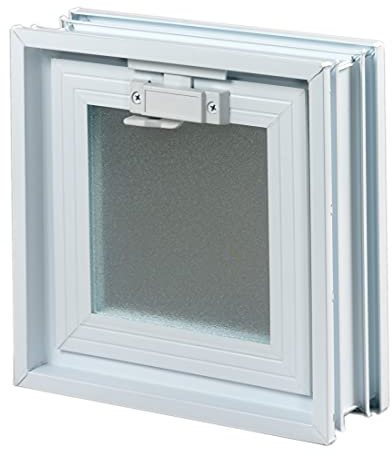 Ventana de ventilación para insertar en una pared de bloques de vidrio, ladrillo u hormigon | Dimensiones cm 19x19x8 | Sustituye 1 bloque de vidrio de 19x19x8 cm.| Unidad de venta 1 ventana