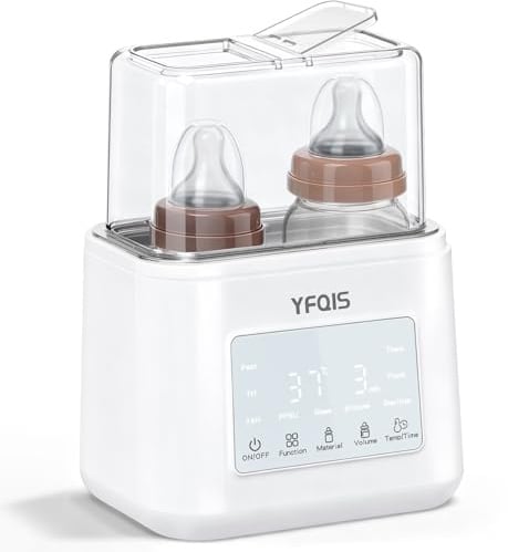 YFQIS Flaschenwärmer Baby, 10-in-1 Muttermilch Erwärmer Schnelles Erwärmen Von Muttermilch Und Babynahrung, 7H&24H Warmhaltefunktion, Sterilisator Baby Mit Automatischer Abschaltung, BPA-frei