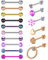 D.Bella 1,6 mm Zungenpiercing Chirurgenstahl 16mm Stablänge Piercing Zunge Herz Blume Nippelpiercing Schmuck