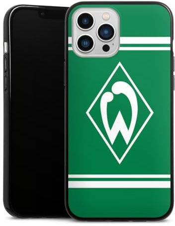Silikon Hülle kompatibel mit Apple iPhone 13 Pro Max Case schwarz Handyhülle Offizielles Lizenzprodukt SV Werder Bremen Bundesliga
