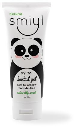 Smiyl Xylitol Dental Gel for Babies and Toddlers, All-Natural Fluoride-Free Toothpaste for Tooth & Dental Health, No Artificial Flavors, Improves Pacifier Acceptance, Great for Teething Babies 3 oz
