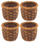 Miniatur Vintage Rattan Basket 4pcs Mini Dollhouse Korb Handgefertigt Gewebter Korb Für Playhouse DIY Accessoires