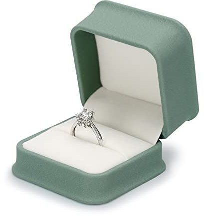 Oirlv Matcha Grün Pu Leder Ringbox Schmuckbox Ringschachtel für Hochzeit,Vorschlag,Jahrestag,Valentinstag