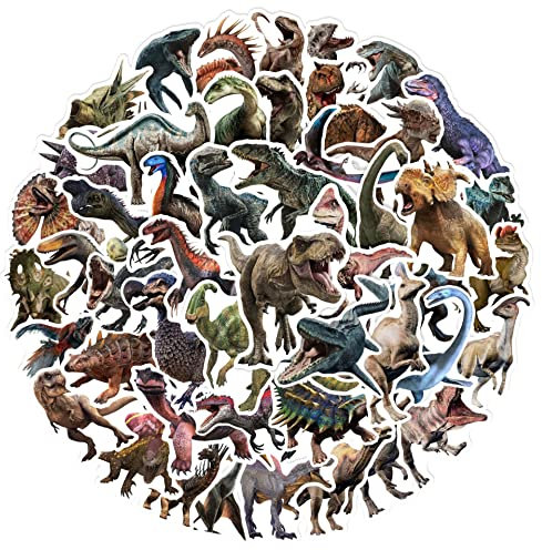 AUCEKO 50 Stück Dinosaurier Aufkleber Pack Dinosaurs Sticker Set wasserdichte Vinyl Sticker für Laptop Kinder Autos Motorrad Fahrrad Skateboard Gepäck Koffer Computer Aufkleber Graffiti Decal