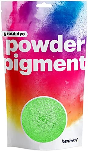 Hemway Grout Powder Pigment Metallic Lime Green 50g | Coloured Dye for Grout, Cement, Concrete, Mortar, Plaster, High Colour Saturation