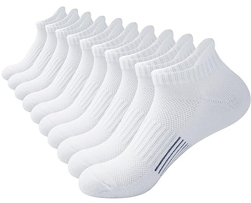 ILovDaisy Sneaker Socken Damen Sportsocken Weiß 35-38, 5 Paar Sneakersocken Laufsocken Atmungsaktiv Kurze Knöchelsocken aus Baumwolle