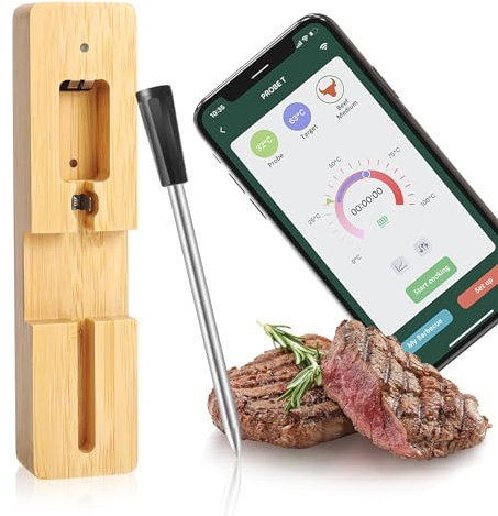 Kabelloses Fleischthermometer, Comius Sharp Smart Digital Bluetooth Fleischthermometer, Instant Read Digital Food Thermometer, Smart APP Control, Küchenthermometer für Braten, Backofen, Grill, BBQ