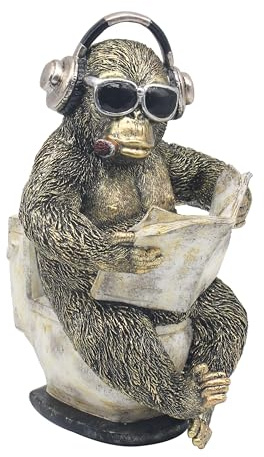 Lesser & Pavey Attitude Loo Time Gorilla Decor Animal Figurine Small | Creative Decorative Accent, Freestanding Display, Ideal for Home and Office Decor, Fun Gift Choice