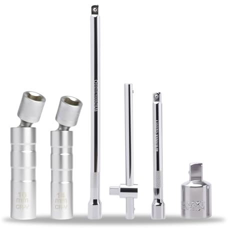 Tazozo Thin Wall Spark Plug Socket Set, 3/8 Drive, 14mm, 16mm