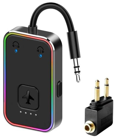 Bluetooth Transmitter 5.4 aptX Klinke Adapter 2-in-1 Sender Empfänger | Bluetooth Transmitter 25h Akku, Metallgehäuse, AUX Klinke, für TV, Auto, Stereo und Flugzeug