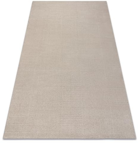 rugsx Wollteppich TEXTURA 488.22.LA110 OSTA - modern - Linien, geometrisch strukturell grau/beige 200x300 cm