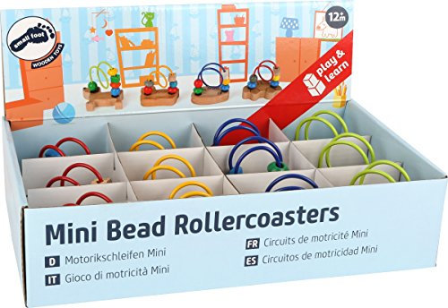 small foot 10682 Motorikschleifen im 4er-Set aus naturbelassene Holz, Handliche Größe Ideal für Unterwegs