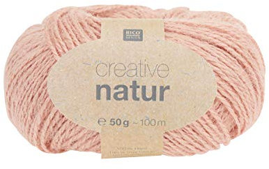 Rico Wolle Wollgarn Creative Natur 50 g Hanf Stricken Häkeln DIY basteln Rosa