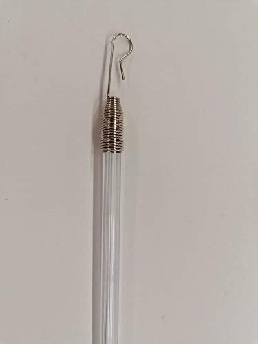 Schleuderstab für Gardinen und Vorhang - aus PLEXIGLAS Transparent - Zubehör für Gardinenschiene Mit Haken zum Aufhängen - Curtain opener Länge 125 cm