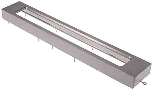Gastroteileshop Horeca-Select GMW1030 - Marco para microondas (ancho: 72 mm, altura: 34 mm, longitud: 484 mm), color plateado y acero inoxidable