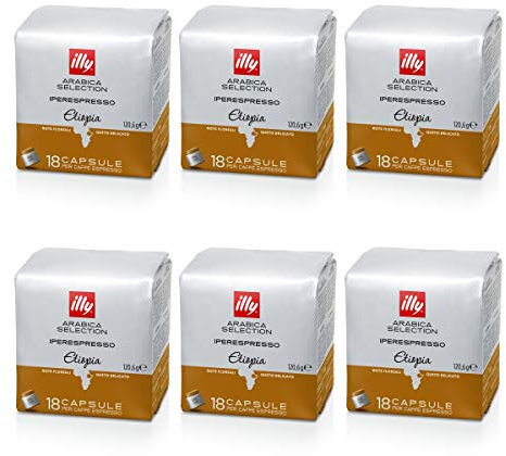 Illy 6 Packungen mit 18 Arabica Selection Ethiopia-Kapseln (108 Kapseln)