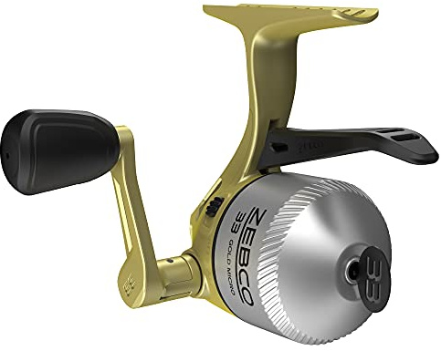 Zebco Unisex-Erwachsene 33 Spincast Reel, Changeable Right or Left-Hand Retrieve, All-Metal Gears, Pre-Spooled with Cajun Fishing Line, Silver/Gold Angelrolle, Multi, Einheitsgröße