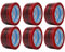 gws Paketband Vorsicht Glas 6 Rollen Rot PP leise | Verpackungsklebeband Profi-Qualität | Hinweisband deutsch und englisch | 50 mm x 66 m
