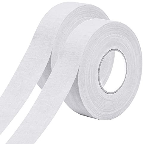 2 Roll Hockey Tape, 54 Yards Hockey Stick Tape, Selbstklebendes Eishockey Grip Tape, Saugfähiges Schlägerband für Tennis Squashschläger, Overgrip, Springseil, Badmintongriff, Schlägergriff (Weiß)