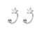 Reffeer 925 Sterling Silber Stern halbe Creolen offene Huggie Creolen für Frauen Stern Ohrringe (A-Silver)