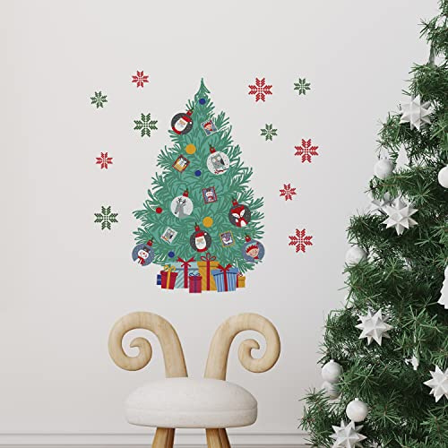 WALPLUS 40x28cm Christmas Decorations Wall Stickers Bubble Christmas Tree Stickers Wall Art Display Decals Living Room Sale Clearance Home Living Room Bedroom DIY Gift