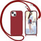 Nupcknn für iPhone 13 Hülle mit Band, Liquid Silicone Handykette Handyhülle (Abnehmbar Einstellbar) Necklace mit Kordel zum Umhängen Handy Kette Kratzfestes Stossfest Schutzhülle(Rot, 6.1)