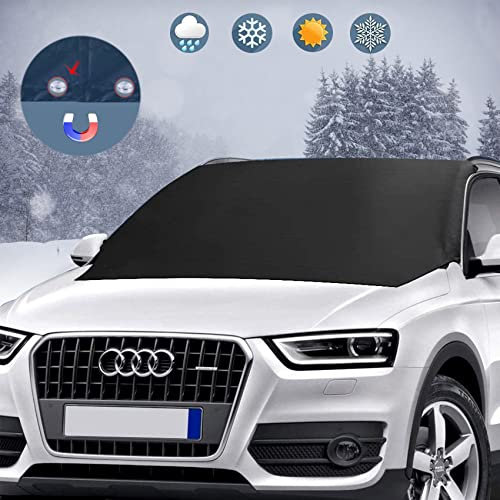 Abnaok Frontscheibenabdeckung Auto Scheibenabdeckung Magnet Fixierung, Faltbare Auto Frontscheibe Abdeckung, Windschutzscheibenabdeckung Abdeckung Auto Winter Frost, 210x125cm
