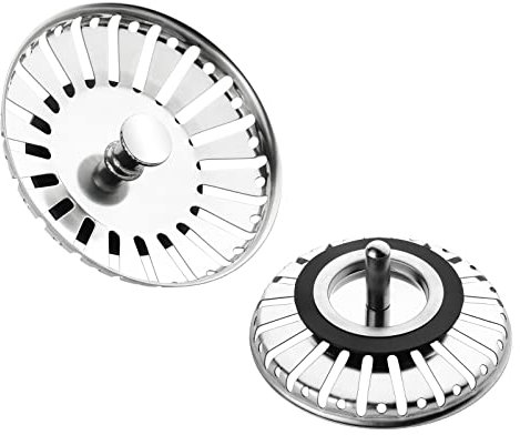 WINDALY 2 Pezzi Tappo filtro per Lavello da Cucina Ø84 mm, 3,30 inch Acciaio Inox (2 PCS)