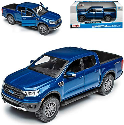 Ford Ranger Pick-Up Blau 3. Generation Ab 2015 1/27 1/24 Modell Auto mit individiuellem Wunschkennzeichen