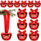Glöckchen-Ornamente für Weihnachtsbaum, Schlitten, Glocken mit rotem Band, Metall, Glöckchen, Weihnachtsbaum-hängende Glocken, Dekorationen für Weihnachtsfeier, Dekoration, 6 Stile (rot), 12 Stück