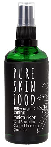 Pure Skin Food Bio Toning Moisturiser, Orange Blossom, Green Tea, 100ml (3x100ml)