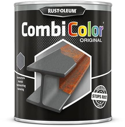 Rust-Oleum CombiColor® Original Teintes Martelées, Peinture monocouche pour protection des métaux (Pot 750ml, Gris Foncé)