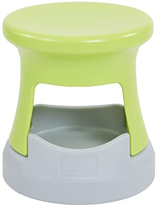 ECR4Kids Sgabello oscillante con contenitore, altezza seduta 38,1 cm, seduta attiva, verde lime/grigio chiaro