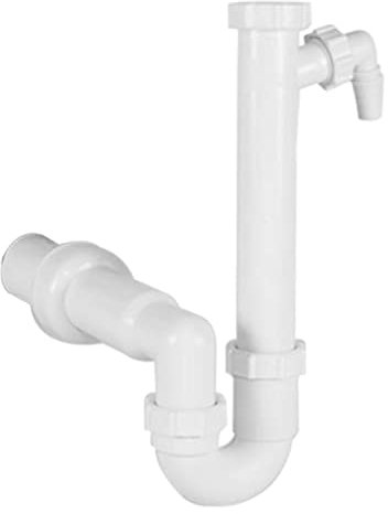 Rohrsiphon Geräteanschluss Überlauf Waschbecken Siphon Ablauf Waschbecken Abfluss Waschbecken Ø 50 mm MKK-002