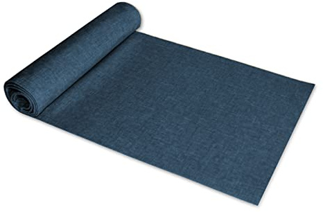 Tischläufer 40 x 100 cm Blau rechteckig Leinenoptik Tischdecke Lotuseffekt Tischwäsche Wasserabweisend Tischtuch Fleckenabweisend Bügelfrei Abwischbar Knitterfrei Innen und Außen