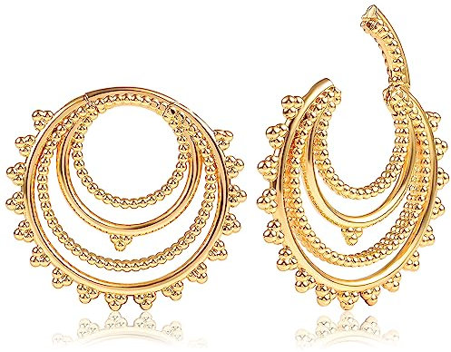 Vankula Ear Weights Ohr tunnel Gewichte Flesh Hangers Perlen Creolen für männer damen Ohrpiercing Gestreckte Schmuck 6mm Gold 4