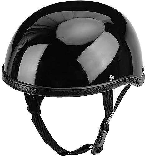 KEFFOR Vintage Motociclo Casco Mezzo Guscio, Moto Casco Mezzo, Moto Mezzo Casco Scodella, Caschi da Moto ECE DOT Omologato, per Scooter Chopper Cruiser, Caschi Demi Jet (Color : C, Size : XXL=(63cm))